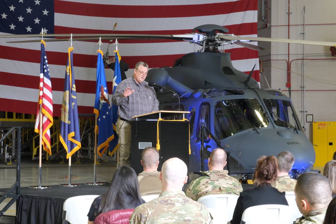 In Great Falls, Tester Celebrates MH-139 Grey Wolf Helicopter Delivery